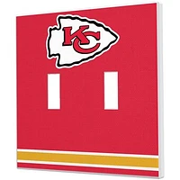 Kansas City Chiefs Stripe Double Toggle Light Switch Plate