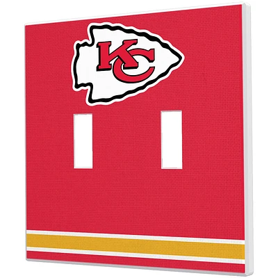 Kansas City Chiefs Stripe Double Toggle Light Switch Plate