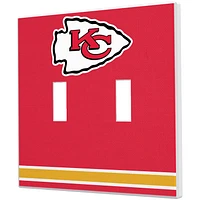Kansas City Chiefs Stripe Double Toggle Light Switch Plate