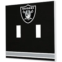 Las Vegas Raiders Stripe Double Toggle Light Switch Plate