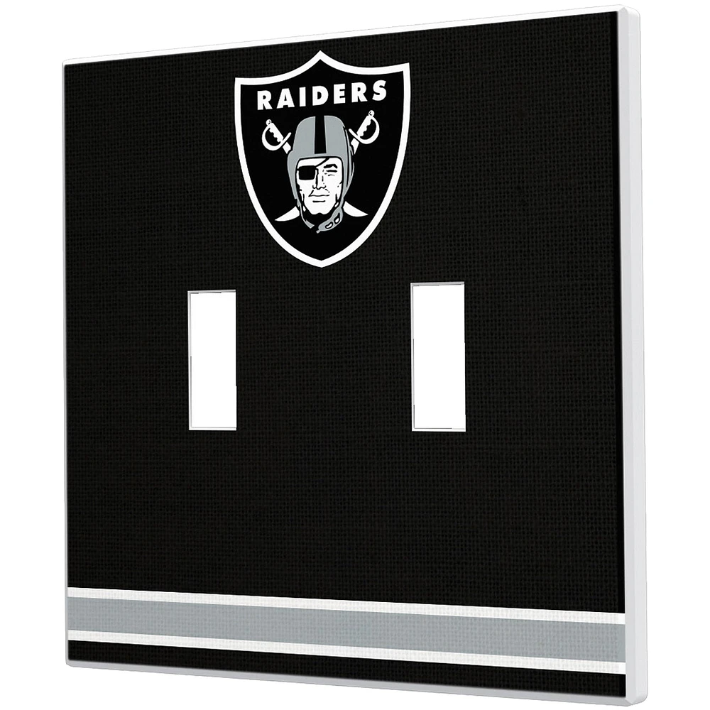 Las Vegas Raiders Stripe Double Toggle Light Switch Plate