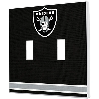 Las Vegas Raiders Stripe Double Toggle Light Switch Plate