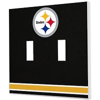 Pittsburgh Steelers Stripe Double Toggle Light Switch Plate