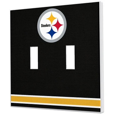 Pittsburgh Steelers Stripe Double Toggle Light Switch Plate