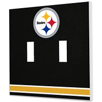 Pittsburgh Steelers Stripe Double Toggle Light Switch Plate