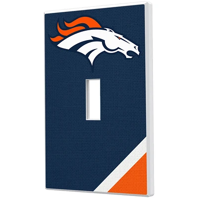 Denver Broncos Diagonal Stripe Single Toggle Light Switch Plate