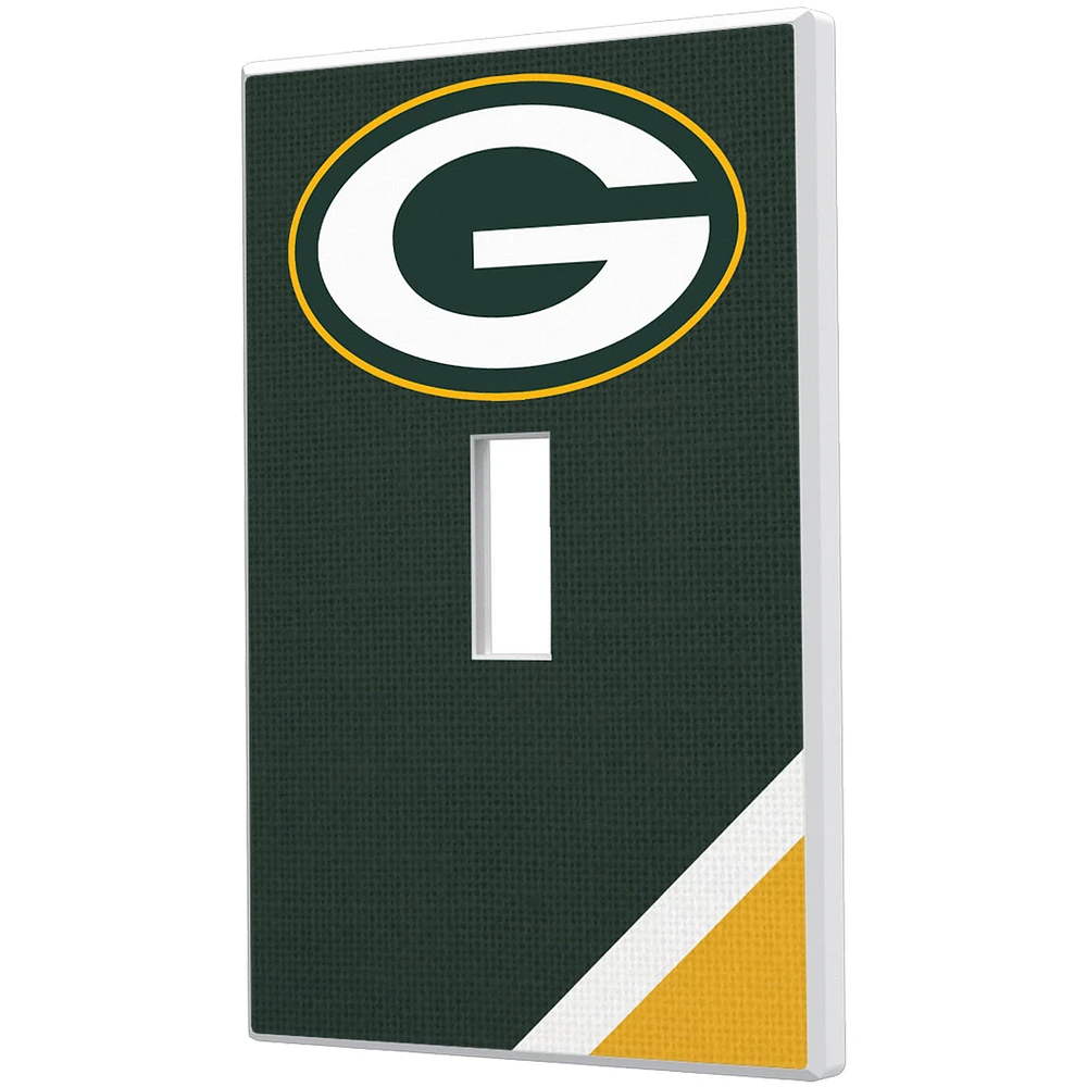 Green Bay Packers Diagonal Stripe Single Toggle Light Switch Plate