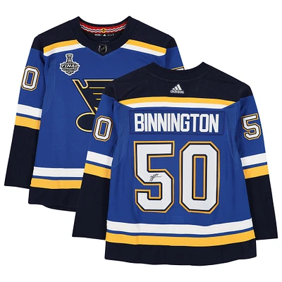 Jordan Binnington St. Louis Blues Autographed Blue Adidas Authentic Jersey