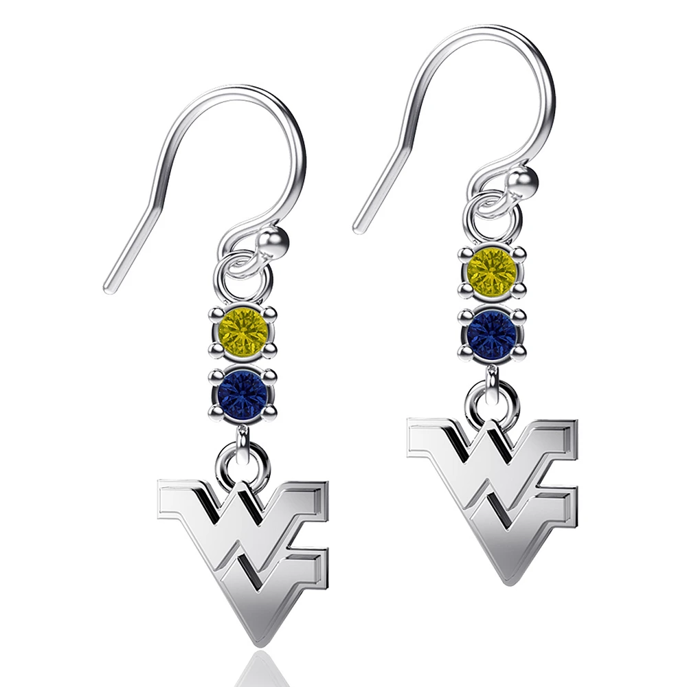 Dayna Designs West Virginia Mountaineers Dangle Crystal Earrings