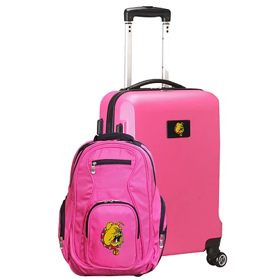 Ferris State Bulldogs Deluxe 2-Piece Backpack and Carry-On Set