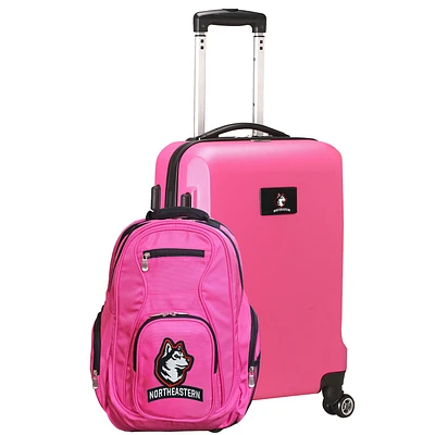 Northeastern Huskies Deluxe 2-Piece Backpack and Carry-On Set
