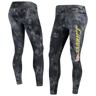 Women's Concepts Sport Black Los Angeles Lakers Burst Tie-Dye Leggings