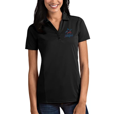 Miami Marlins Antigua Women's Tribute Polo - Black
