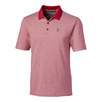 Men's Cutter & Buck Red Boston Sox Big Tall Forge Tonal Stripe Polo