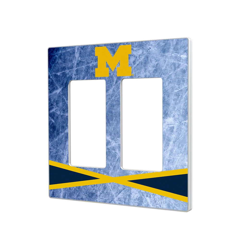 Michigan Wolverines Ice Design Double Rocker Light Switch Plate