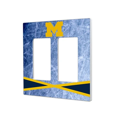 Michigan Wolverines Ice Design Double Rocker Light Switch Plate