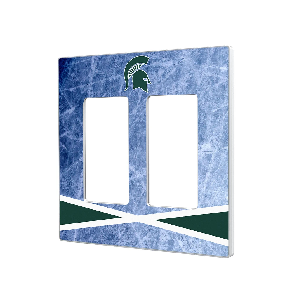 Michigan State Spartans Ice Design Double Rocker Light Switch Plate