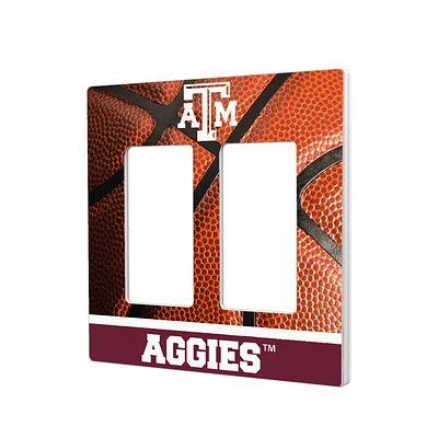 Texas A&M Aggies Basketball Design Double Rocker Light Switch Plate