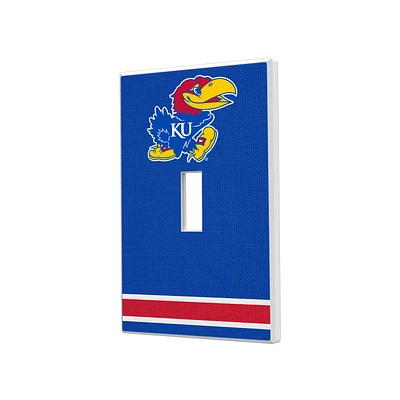 Kansas Jayhawks Stripe Design Single Toggle Light Switch Plate