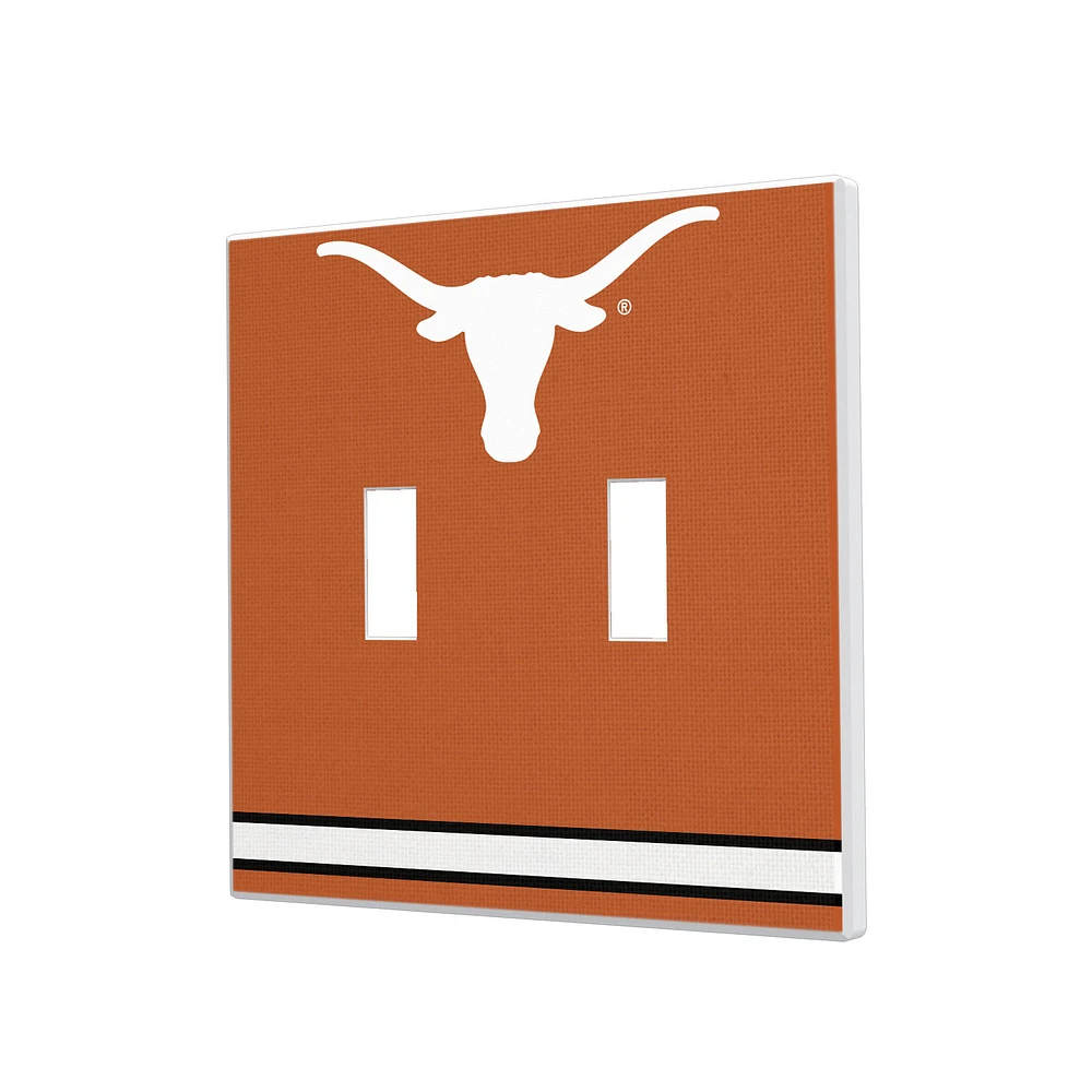Texas Longhorns Stripe Design Double Toggle Light Switch Plate