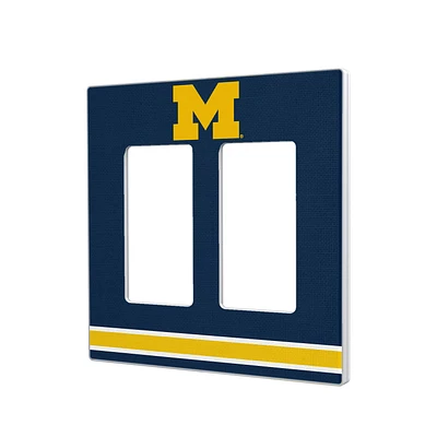 Michigan Wolverines Stripe Design Double Rocker Light Switch Plate