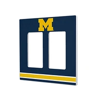 Michigan Wolverines Stripe Design Double Rocker Light Switch Plate