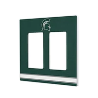 Michigan State Spartans Stripe Design Double Rocker Light Switch Plate