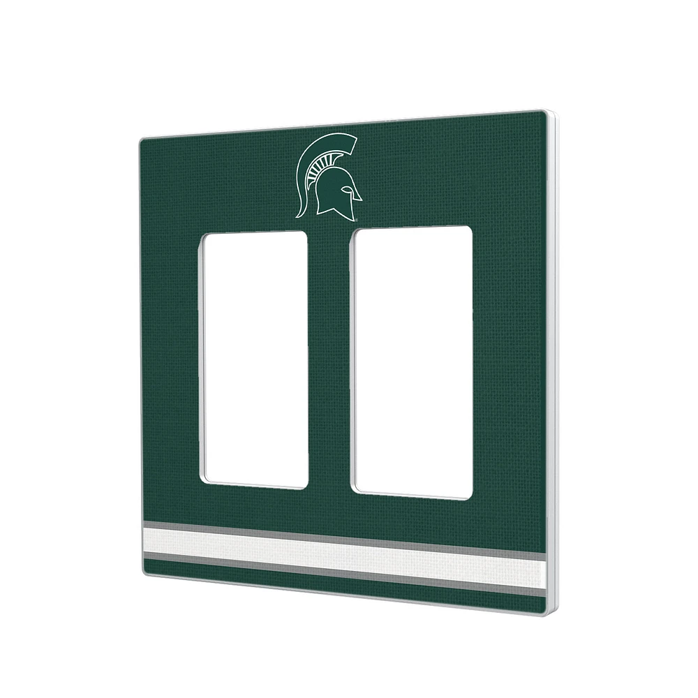 Michigan State Spartans Stripe Design Double Rocker Light Switch Plate