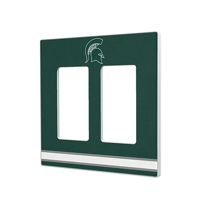 Michigan State Spartans Stripe Design Double Rocker Light Switch Plate