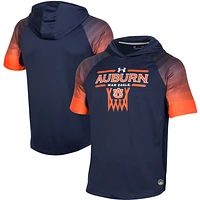 Men's Under Armour Navy Auburn Tigers On-Court Shooting Raglan Performance Hoodie T-Shirt