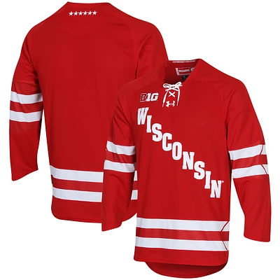 Men's Under Armour Wisconsin Badgers UA Replica Hockey Jersey