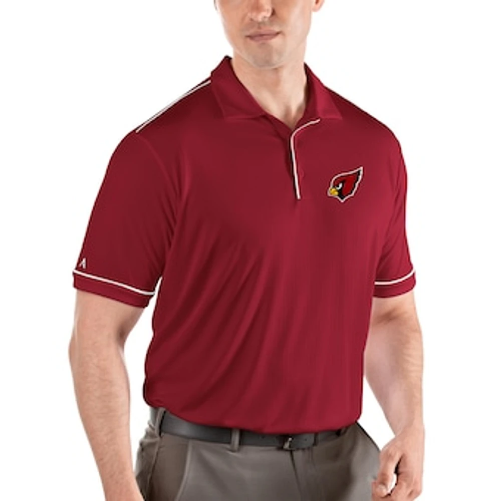 Arizona Cardinals Antigua Salute Polo - Cardinal/White