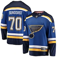 Men's Fanatics Oskar Sundqvist Blue St. Louis Blues Home Breakaway Player Jersey