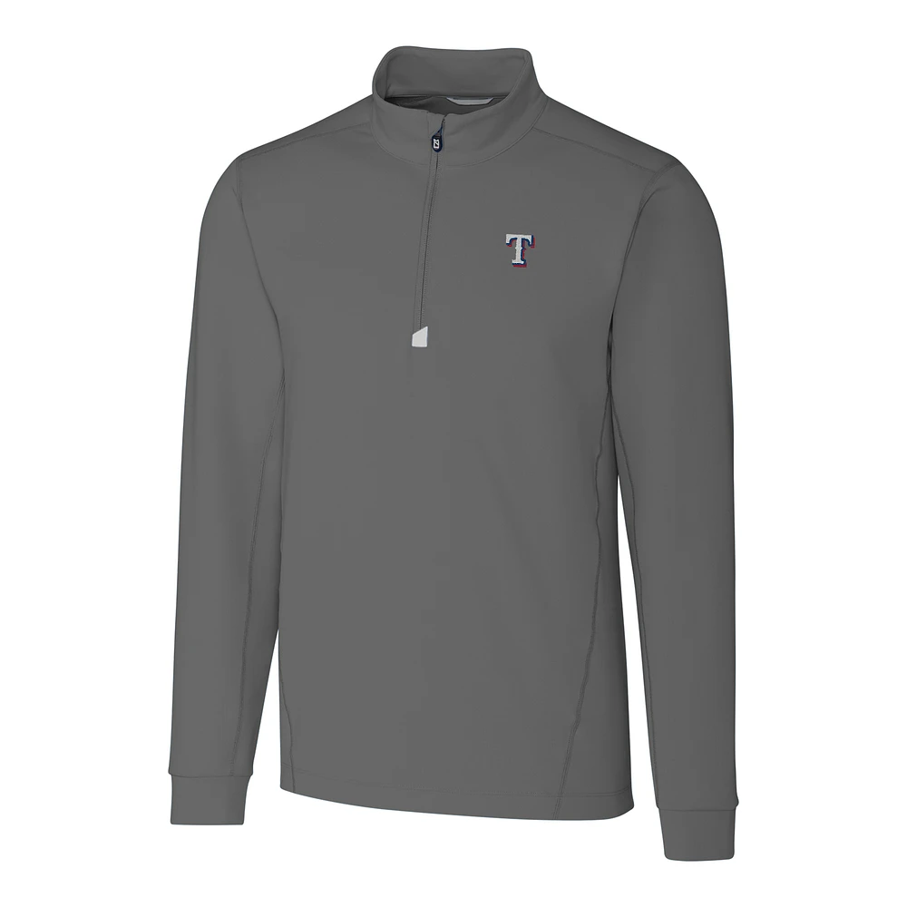 Men's Cutter & Buck Gray Texas Rangers Big & Tall Traverse Half-Zip Pullover Jacket