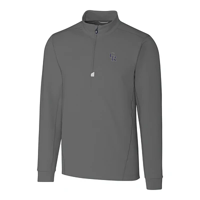 Men's Cutter & Buck Gray Colorado Rockies Big & Tall Traverse Half-Zip Pullover Jacket