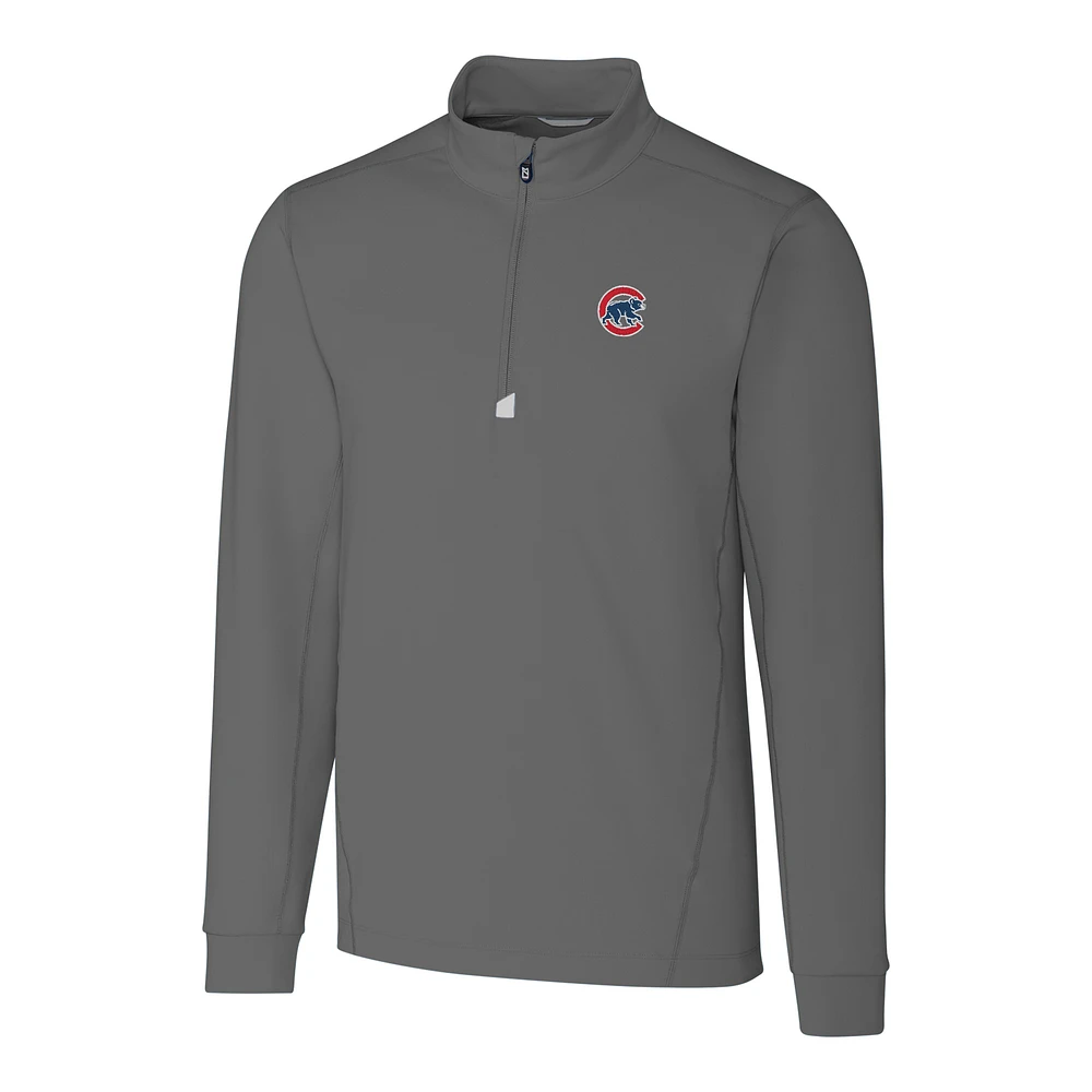 Men's Cutter & Buck Gray Chicago Cubs Big Tall Traverse Half-Zip Pullover Jacket
