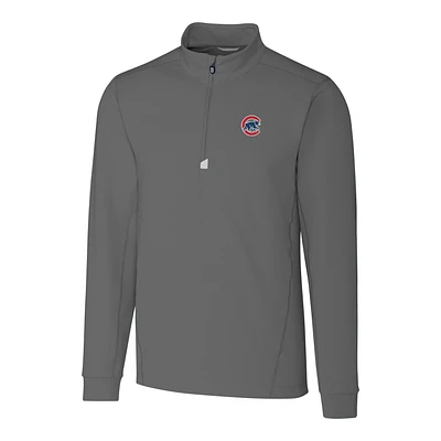 Men's Cutter & Buck Gray Chicago Cubs Big Tall Traverse Half-Zip Pullover Jacket
