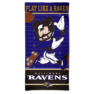 WinCraft Baltimore Ravens 30'' x 60'' Disney Spectra Beach Towel