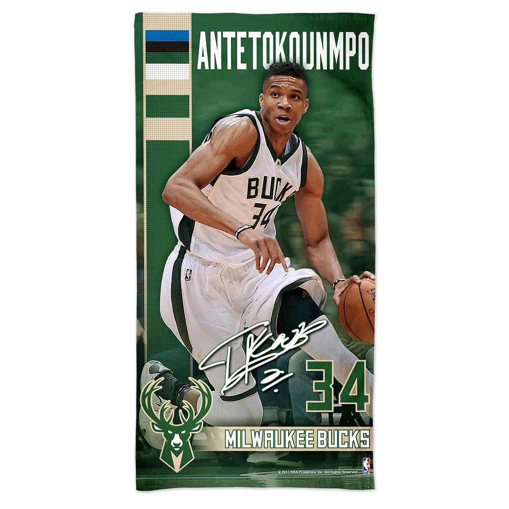 WinCraft Giannis Antetokounmpo Milwaukee Bucks 30" x 60" Spectra Player Beach Towel