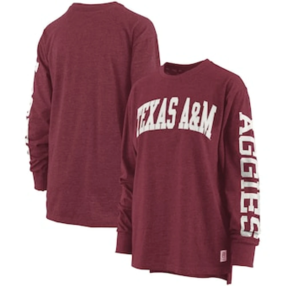 Women's Pressbox Maroon Texas A&M Aggies Two-Hit Canyon Long Sleeve T-Shirt