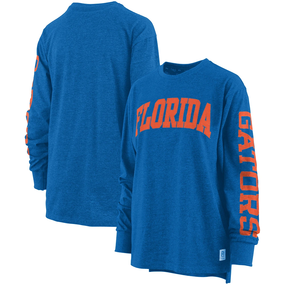 Women's Pressbox Royal Florida Gators Two-Hit Canyon Long Sleeve T-Shirt