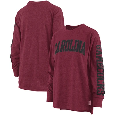 Women's Pressbox Garnet South Carolina Gamecocks Two-Hit Canyon Long Sleeve T-Shirt