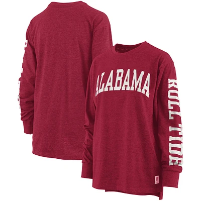 Women's Pressbox Crimson Alabama Tide Plus Two-Hit Canyon Long Sleeve T-Shirt