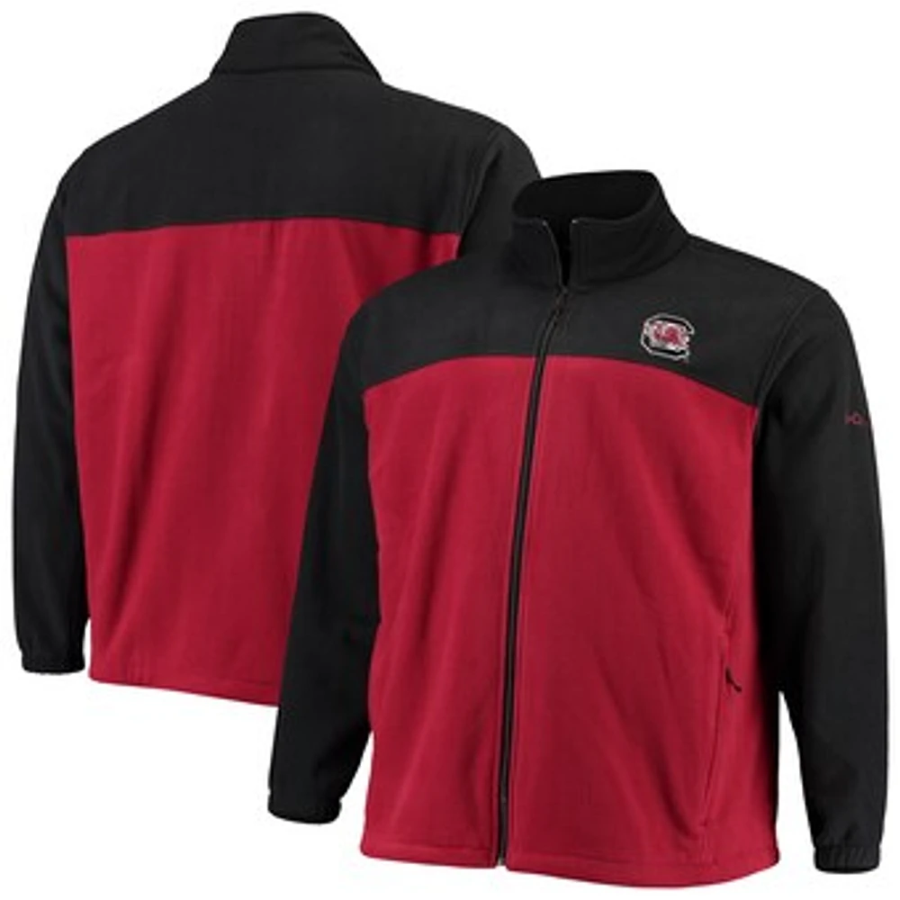 Men's Columbia Black/Garnet South Carolina Gamecocks Big & Tall Flanker III Fleece Full-Zip Jacket