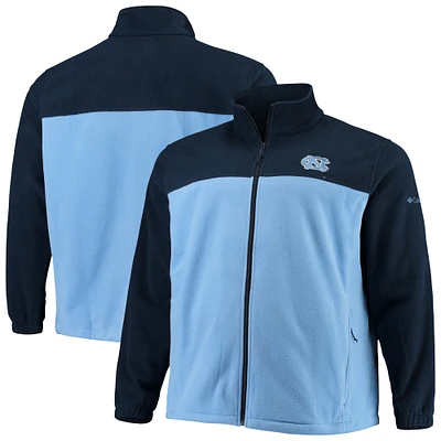 Men's Columbia Navy/Carolina Blue North Carolina Tar Heels Big & Tall Flanker III Fleece Full-Zip Jacket