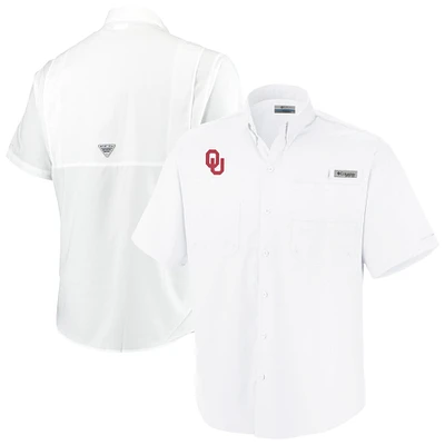 Men's Columbia White Oklahoma Sooners Big & Tall Collegiate Tamiami Button-Down Shirt