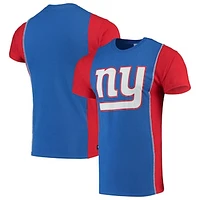 Men's Refried Apparel Royal/Red New York Giants Sustainable Upcycled Split T-Shirt