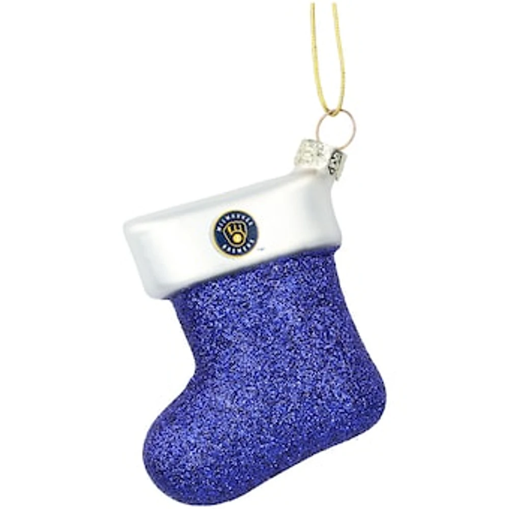 Milwaukee Brewers Stocking Blown Glass Ornament