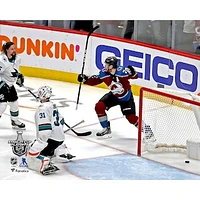 Gabriel Landeskog Colorado Avalanche Unsigned 2019 Stanley Cup Playoffs Game 6 Overtime Game-Winning Goal vs. San Jose Sharks Photograph