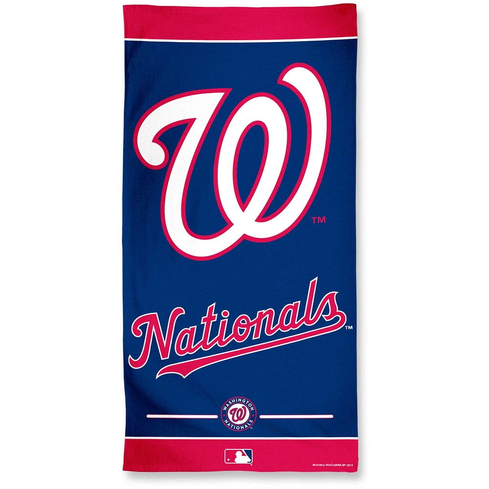 WinCraft Washington Nationals 30" x 60" Striped Logo Beach Towel
